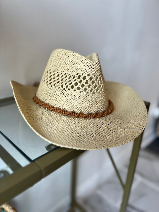 Straw Braid Cowboy Hat