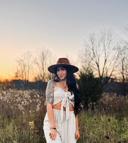 Tan Bow Tube Top