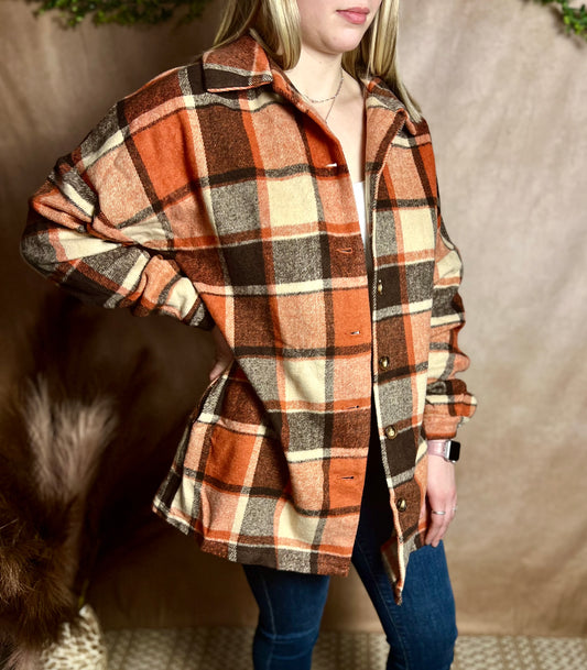 Orange Flannel Shacket