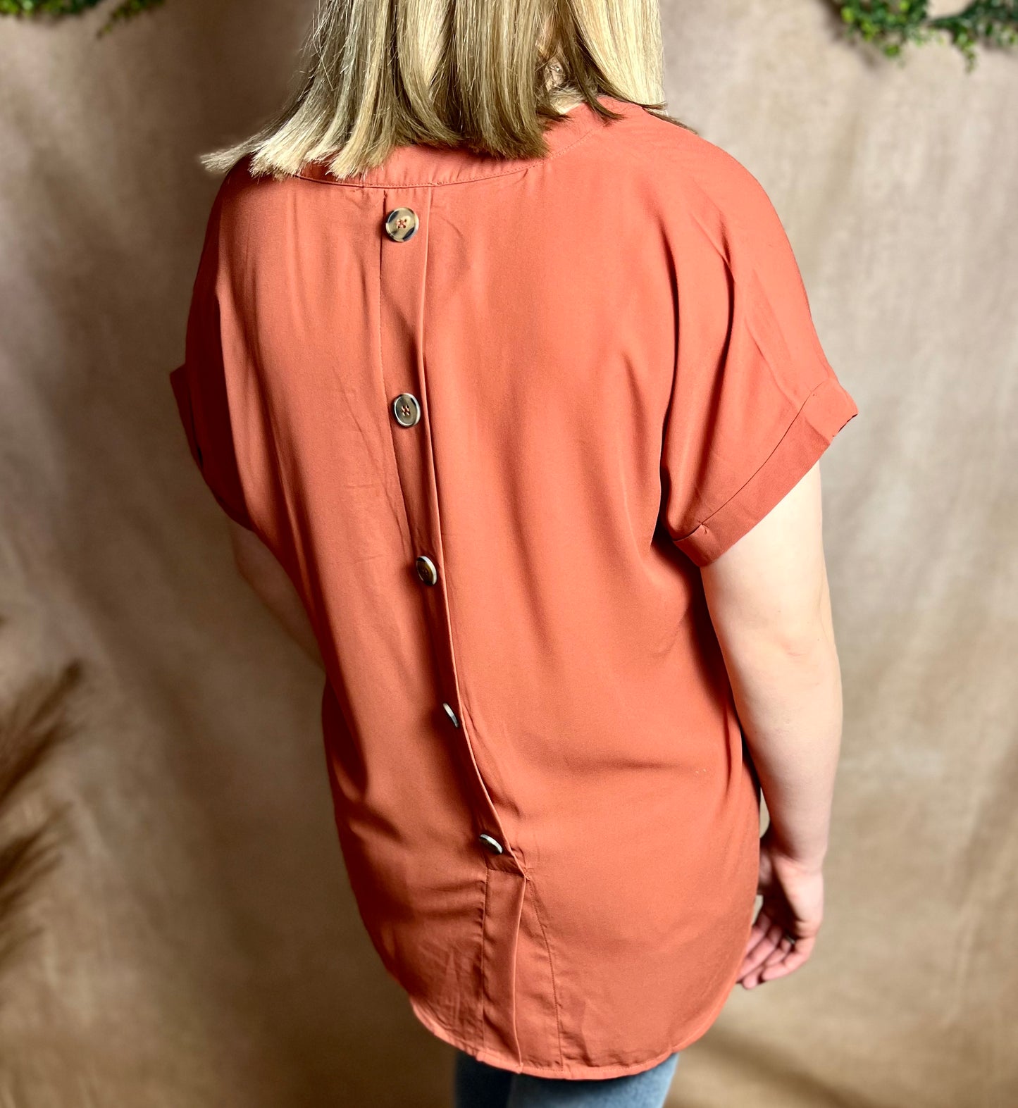 Burnt Orange Front Pocket Top