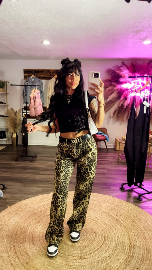Leopard Cargo Pants