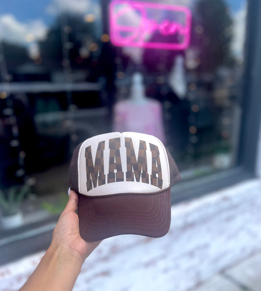 Checkered MAMA Trucker Hat